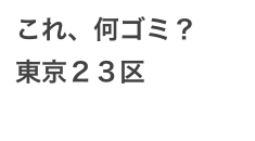 これ、何ゴミ？
東京２３区